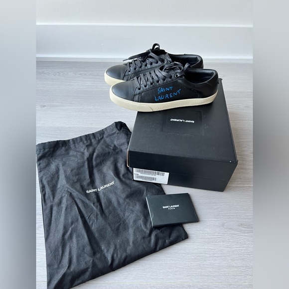 Saint Laurent Court Classic Sneaker Black Size EU 37.5 Great Condition Worn Once - Picture 2 of 9